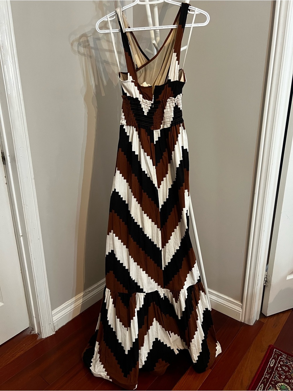 Anthropologie Brown Black and Cream Chevron Maxi Dress - Picture 8 of 8